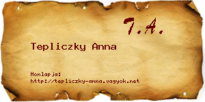 Tepliczky Anna névjegykártya